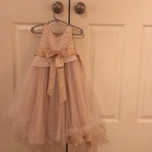 Size 4 Cream Dress with gold trim